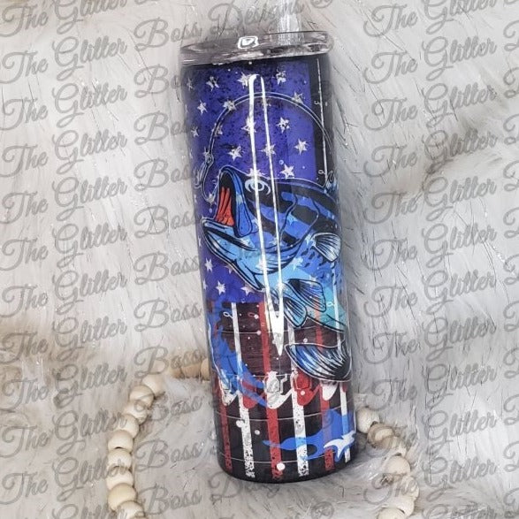 Fishing Rules - 20 oz Skinny - Glitter Boss