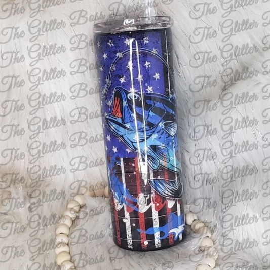 Fishing Rules - 20 oz Skinny - Glitter Boss