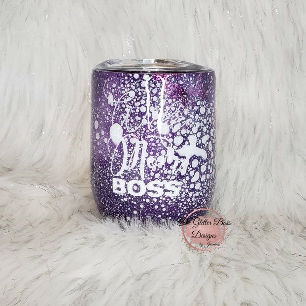 Wife Mom Boss Purple Wine Tumbler