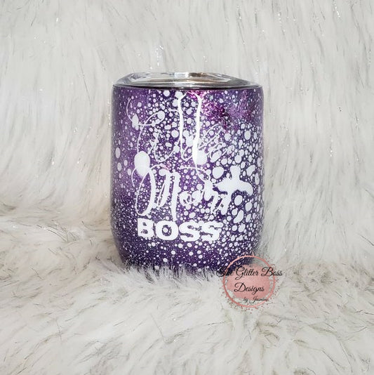 Wife Mom Boss Purple Wine Tumbler
