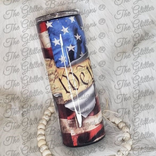 We The People - 20 oz Skinny - Glitter Boss