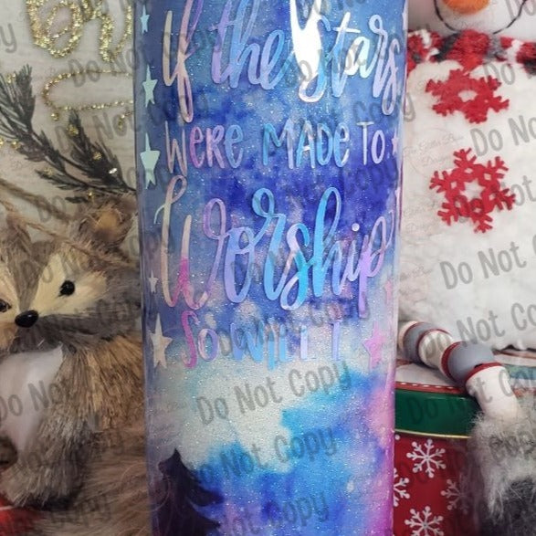 Northern Lights Stars Worship - 20 oz Skinny  - GB Designs