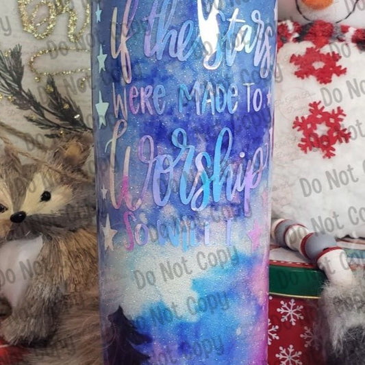 Northern Lights Stars Worship - 20 oz Skinny  - GB Designs